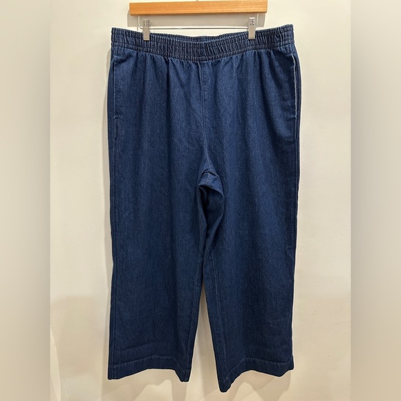 H&M denim pull on pants size XL. NWT 100% cotton wide leg - Picture 3 of 15